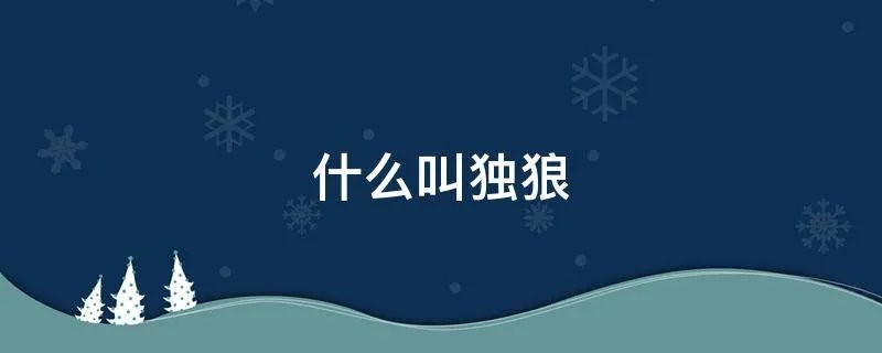 什么叫独狼