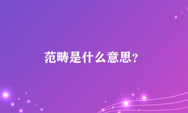 范畴是什么意思？