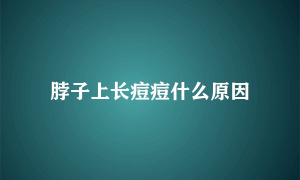 脖子上长痘痘什么原因