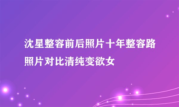 沈星整容前后照片十年整容路照片对比清纯变欲女
