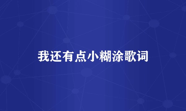 我还有点小糊涂歌词