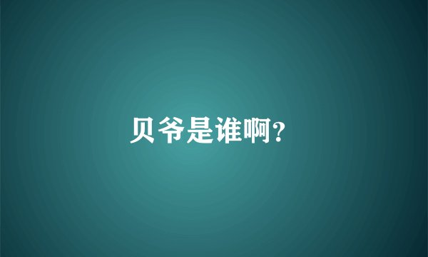 贝爷是谁啊？