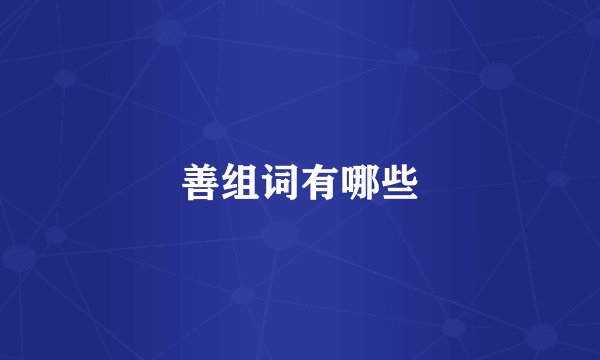 善组词有哪些