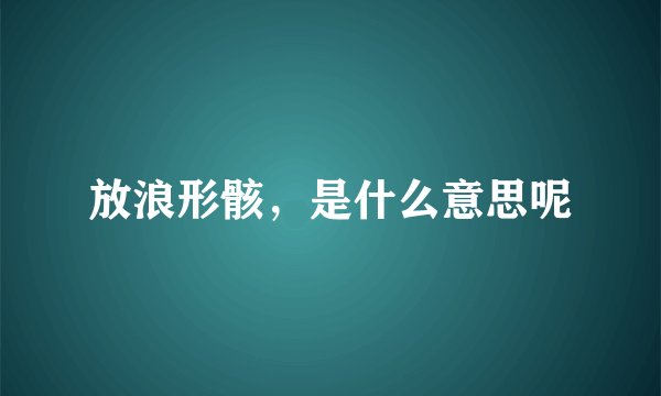 放浪形骸，是什么意思呢