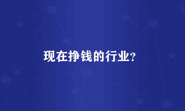 现在挣钱的行业?