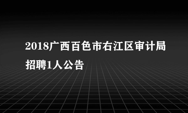 2018广西百色市右江区审计局招聘1人公告