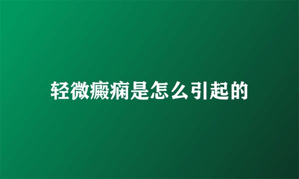 轻微癜痫是怎么引起的
