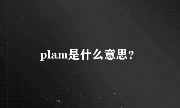 plam是什么意思？