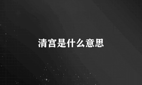 清宫是什么意思