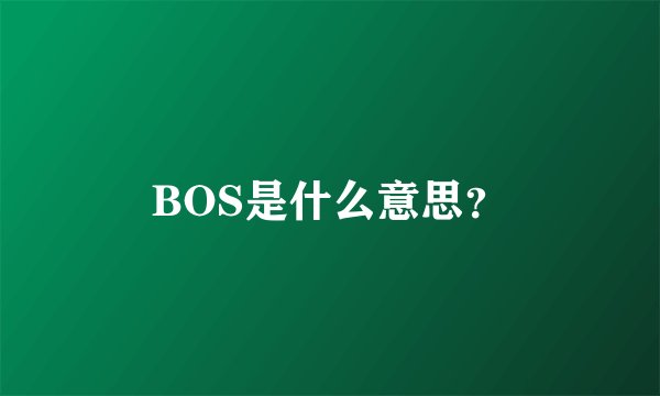 BOS是什么意思？