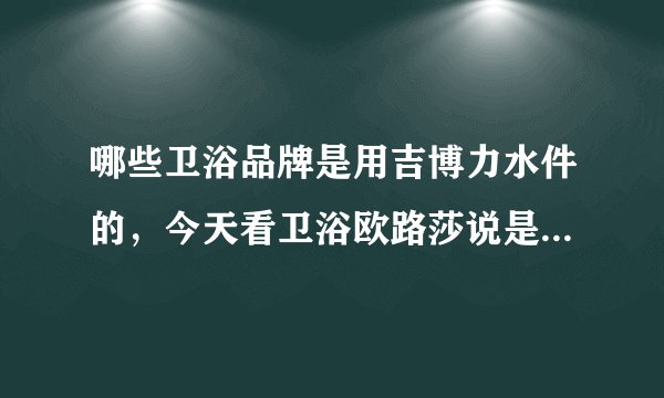 哪些卫浴品牌是用吉博力水件的，今天看卫浴欧路莎说是你们的水件？
