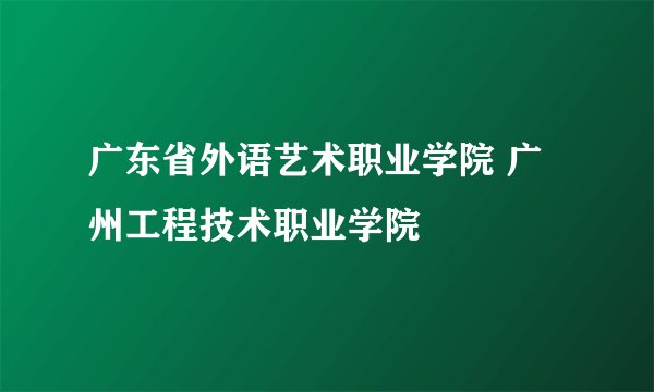 广东省外语艺术职业学院 广州工程技术职业学院