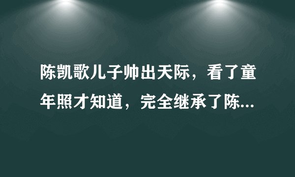 陈凯歌儿子帅出天际，看了童年照才知道，完全继承了陈红的好基因