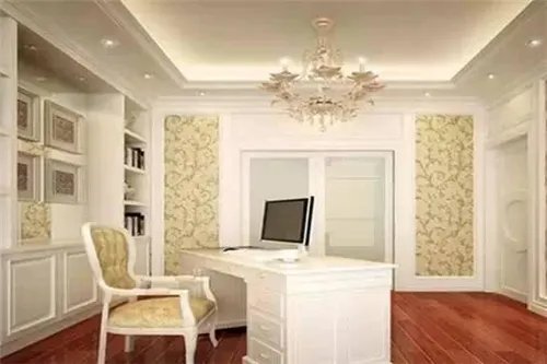 书房吊顶装修效果图 吊顶让书房更具文艺气息