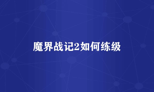 魔界战记2如何练级