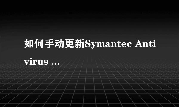 如何手动更新Symantec Antivirus 的自定义病毒库