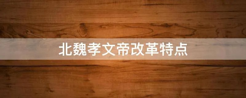 北魏孝文帝改革特点