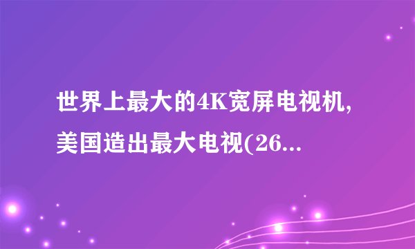 世界上最大的4K宽屏电视机,美国造出最大电视(262寸/0.8吨）