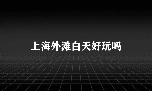 上海外滩白天好玩吗