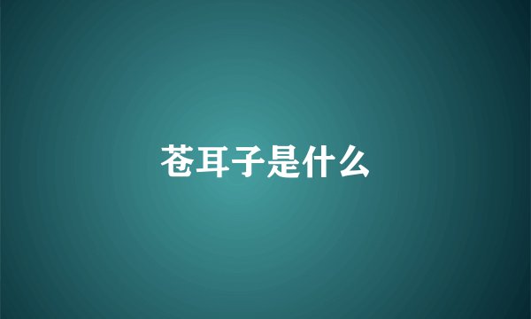 苍耳子是什么