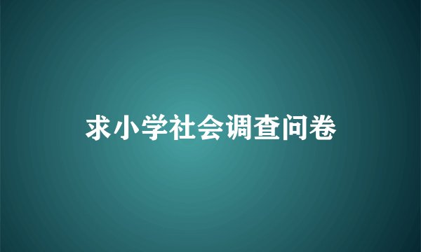 求小学社会调查问卷