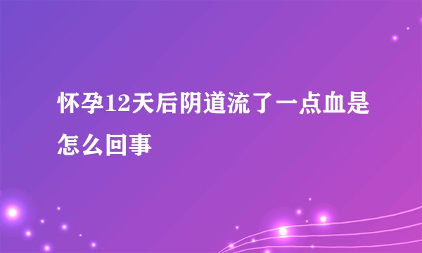 怀孕12天后阴道流了一点血是怎么回事
