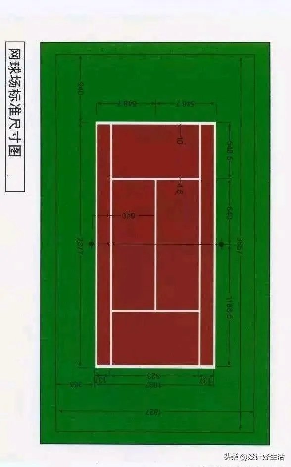 标准网球场的尺寸及图？