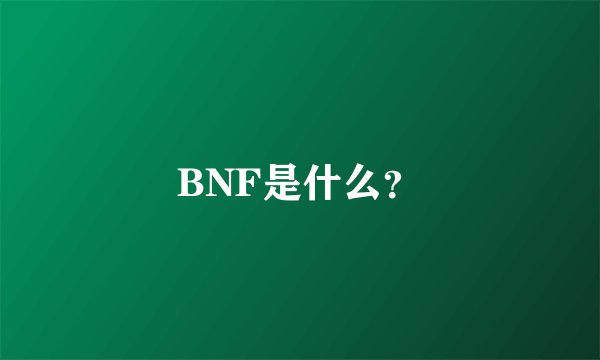 BNF是什么？