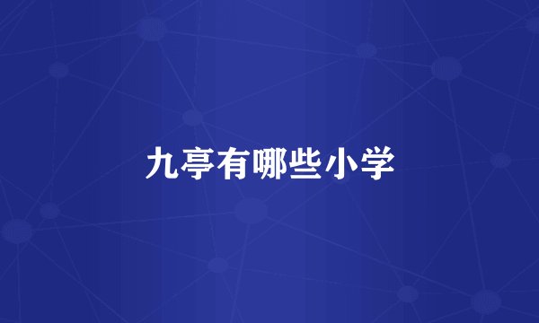 九亭有哪些小学