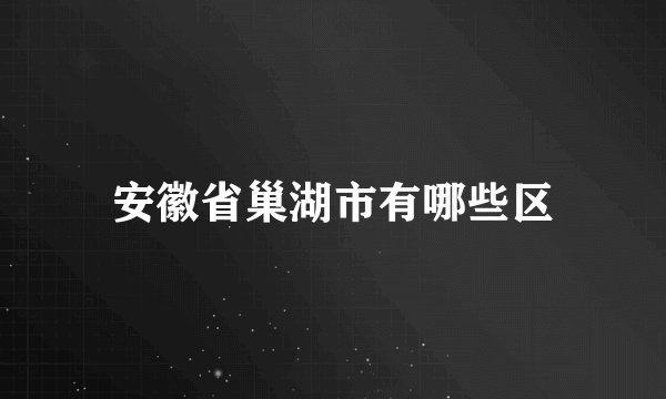 安徽省巢湖市有哪些区
