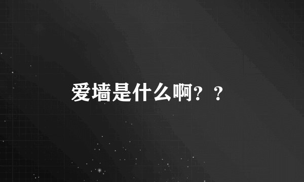 爱墙是什么啊？？