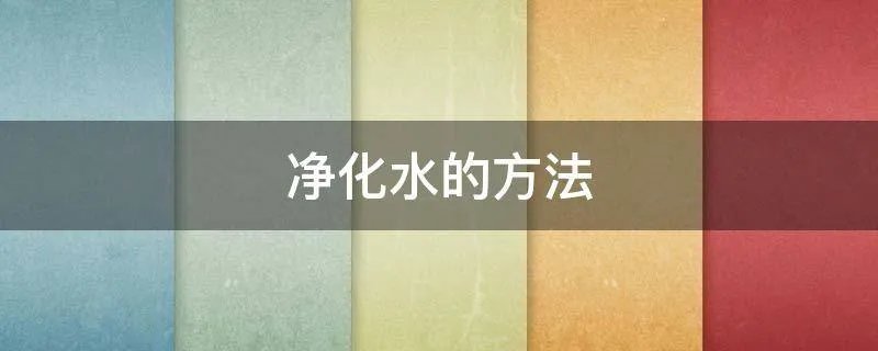 净化水的方法