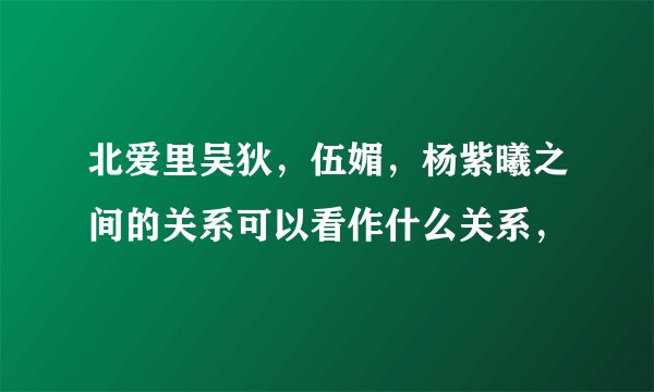北爱里吴狄，伍媚，杨紫曦之间的关系可以看作什么关系，