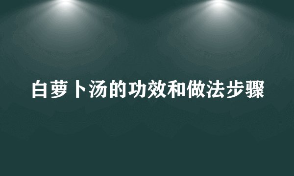 白萝卜汤的功效和做法步骤