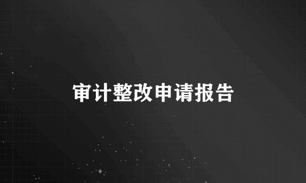 审计整改申请报告