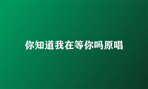 你知道我在等你吗原唱