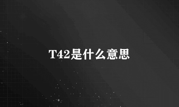T42是什么意思