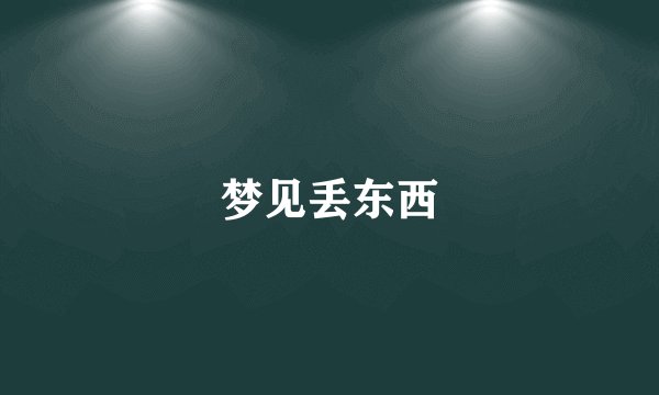 梦见丢东西