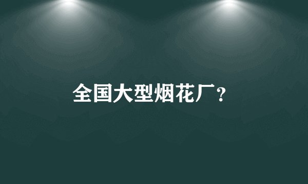全国大型烟花厂？