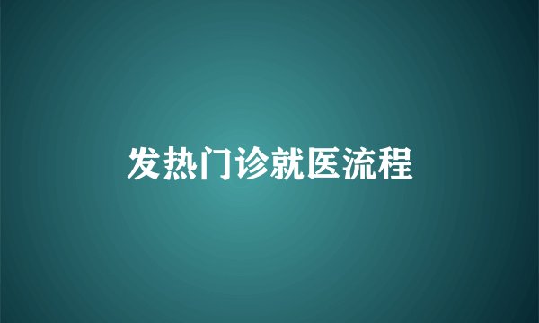 发热门诊就医流程