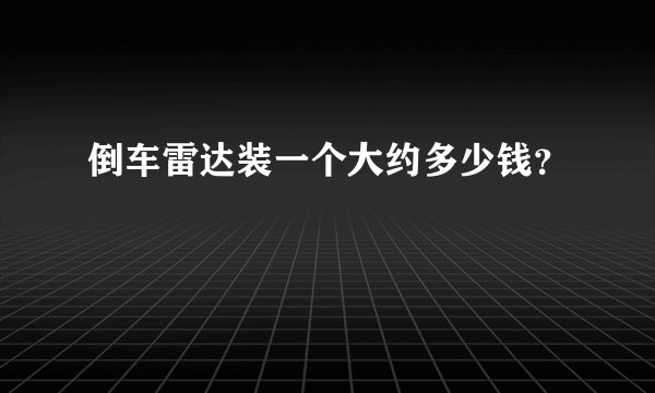 倒车雷达装一个大约多少钱？
