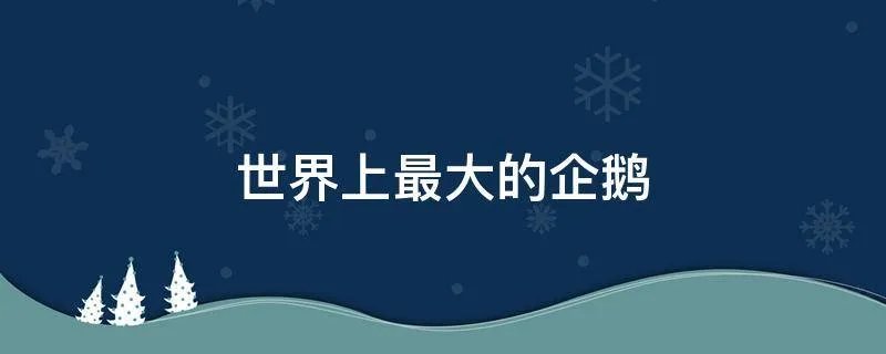 世界上最大的企鹅
