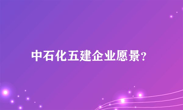 中石化五建企业愿景？