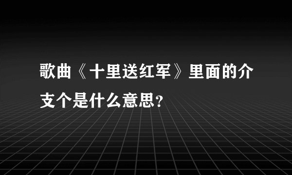 歌曲《十里送红军》里面的介支个是什么意思？