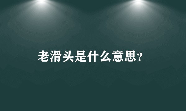 老滑头是什么意思？