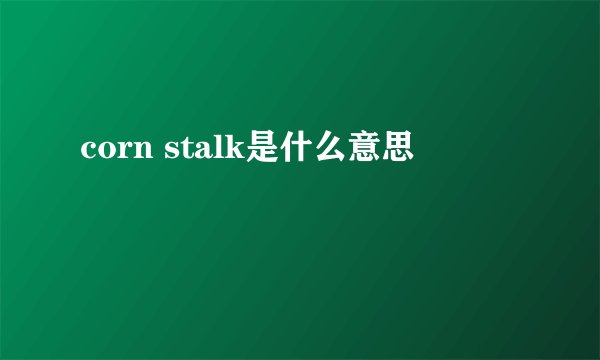 corn stalk是什么意思