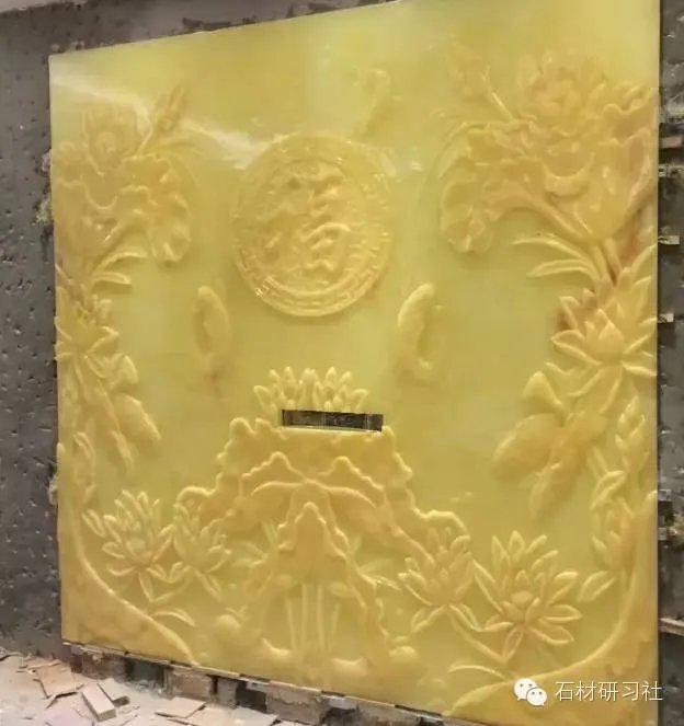 绝美玉石浮雕背景墙安装现场图集