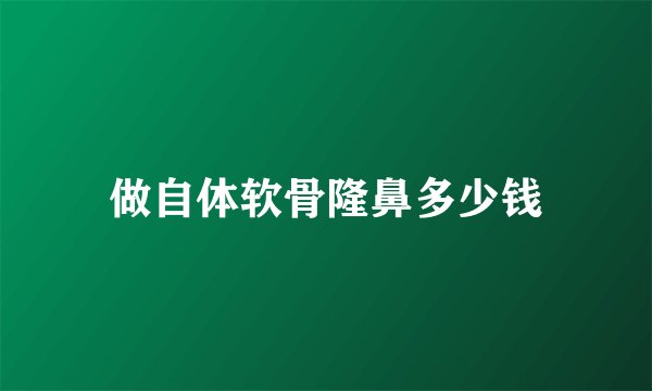 做自体软骨隆鼻多少钱