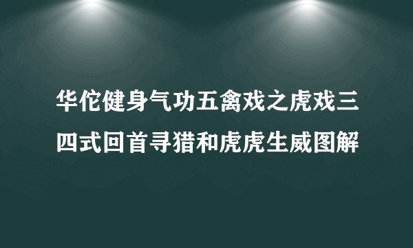 华佗健身气功五禽戏之虎戏三四式回首寻猎和虎虎生威图解