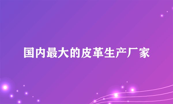 国内最大的皮革生产厂家